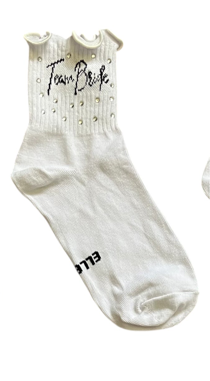 “Team Bride” socks