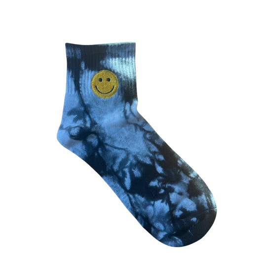 Happy tie dye crew socks