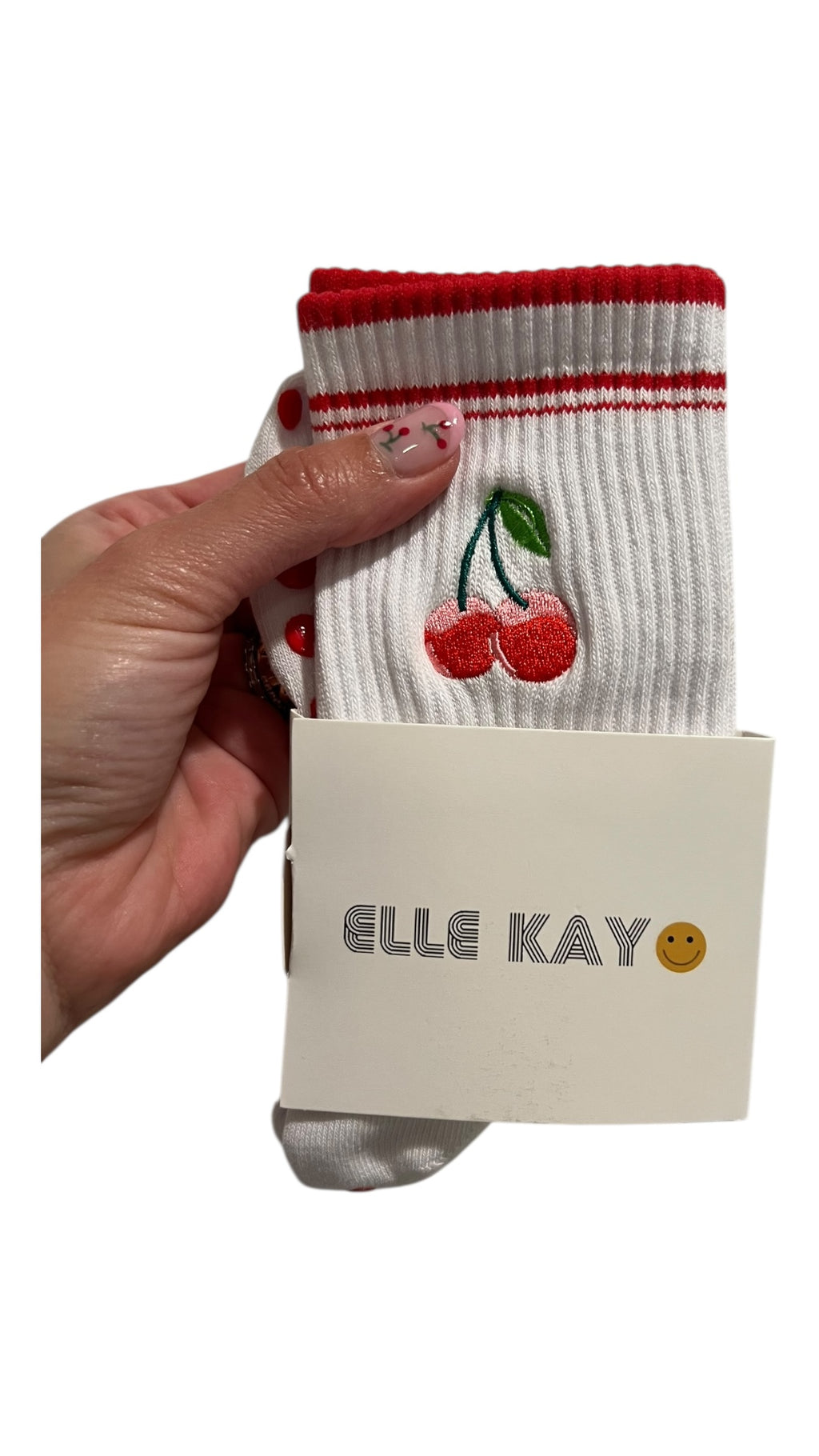 Cherry season Pilates socks
