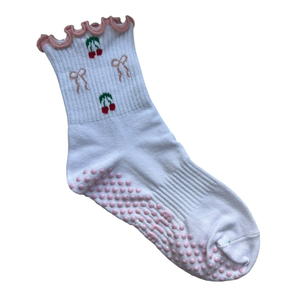 Cherries & bows Pilates socks