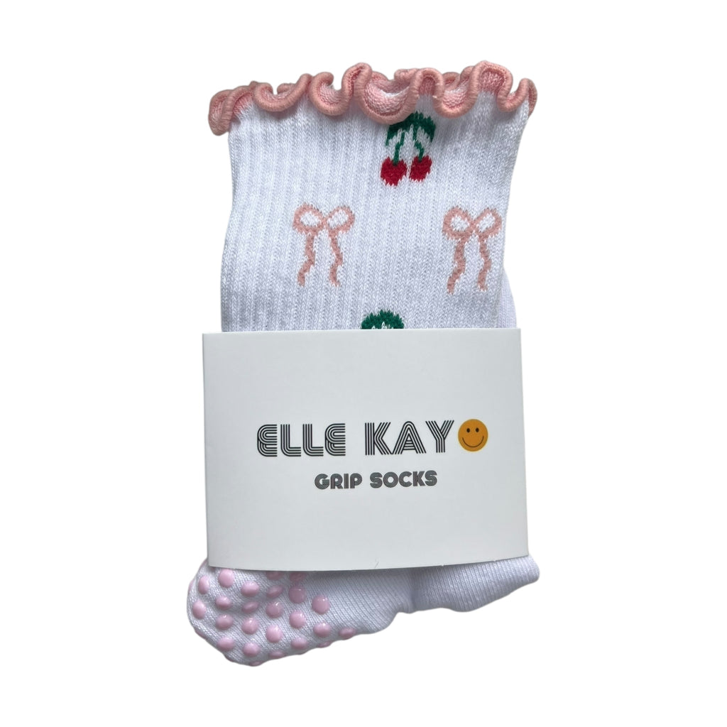 Cherries & bows Pilates socks