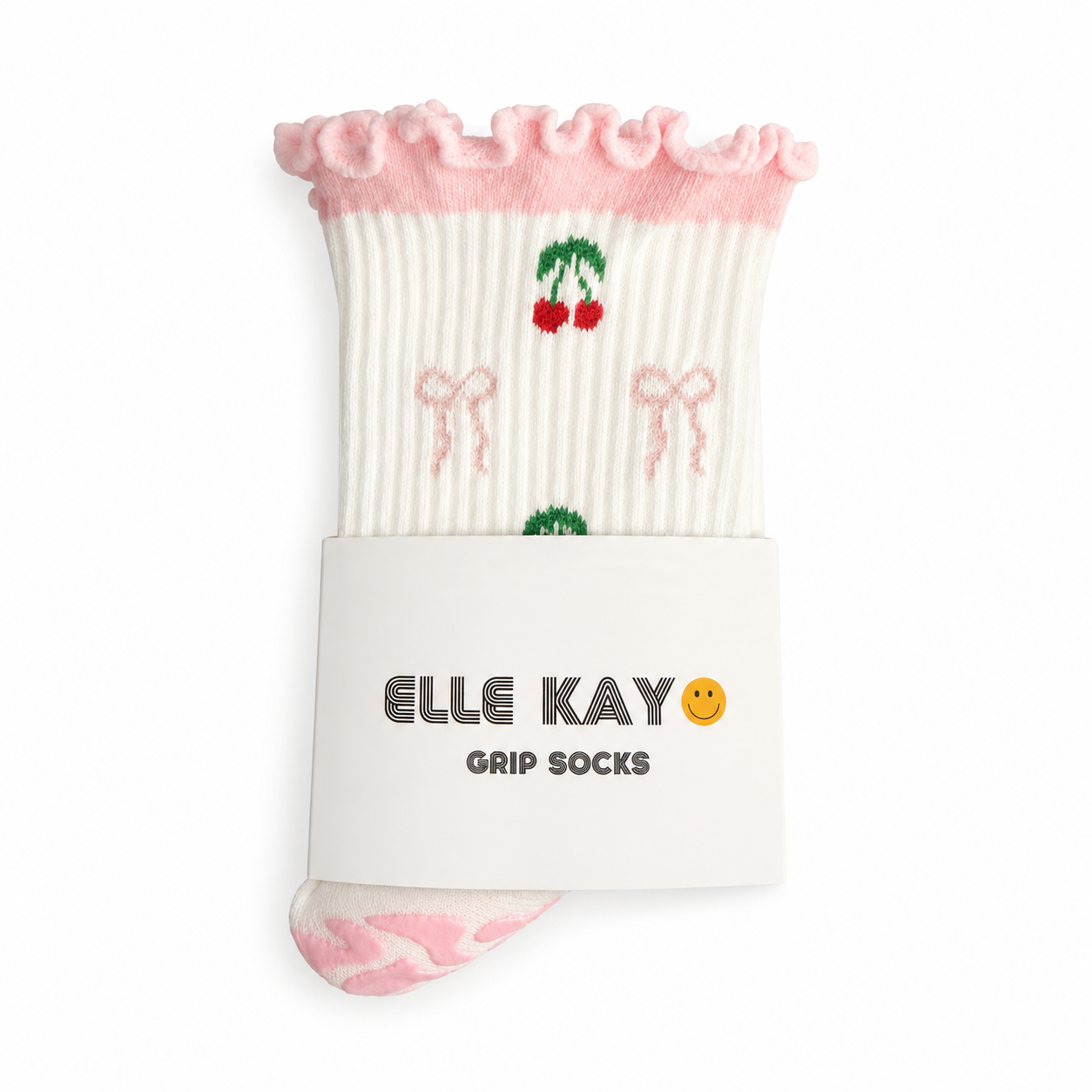 🍒🎀 Cherries & Bows Pilates Socks