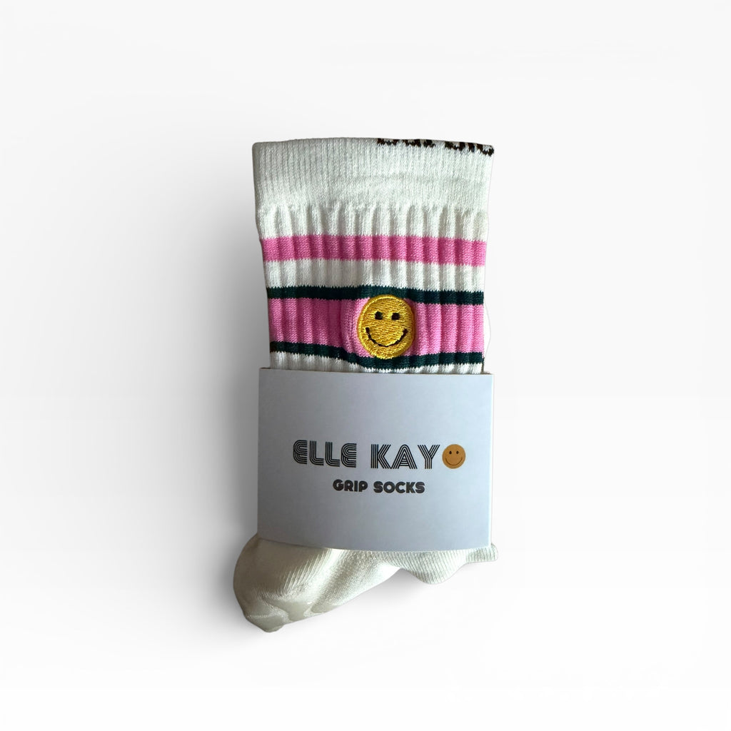 🙂 Retro Pilates socks / pink