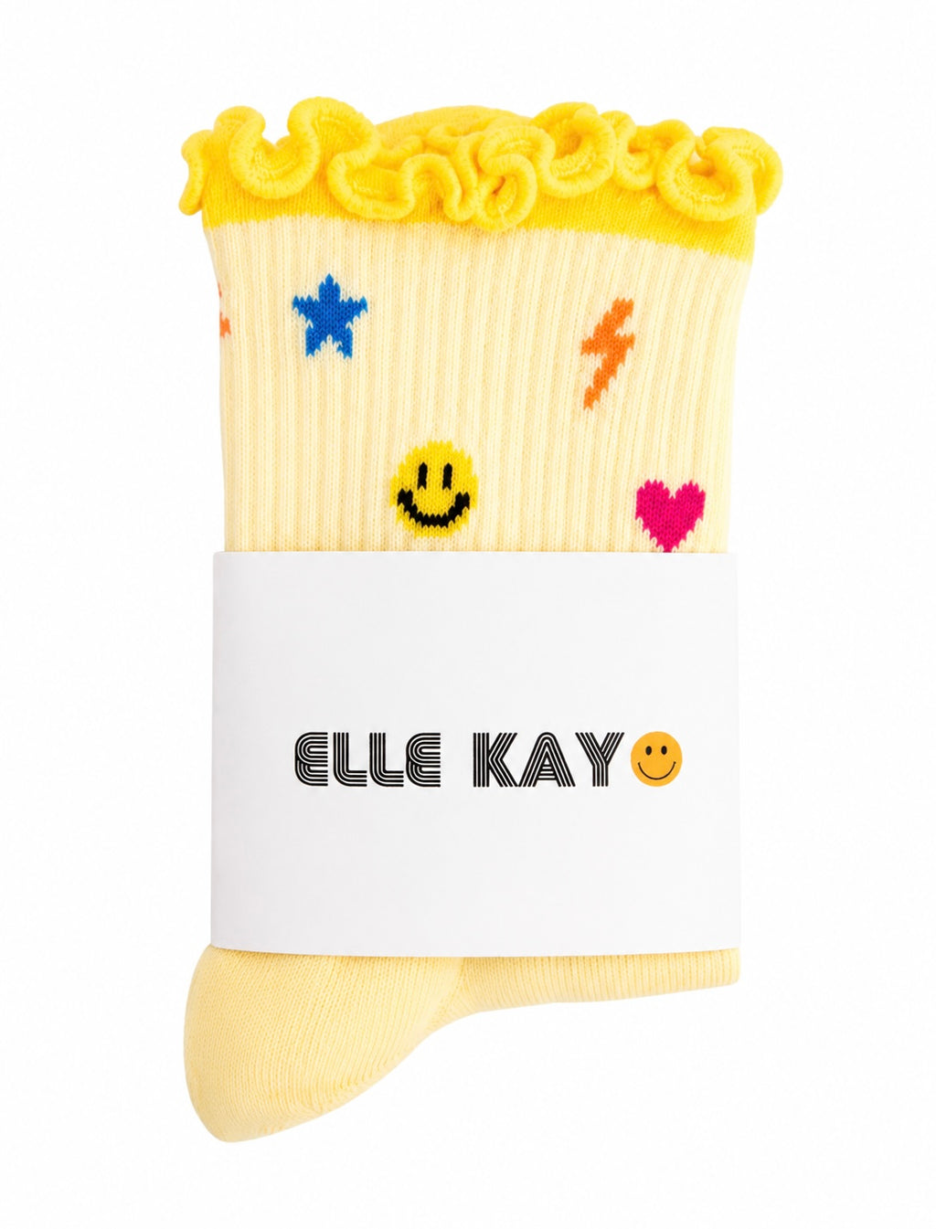 💙🩷💛 Charm & ruffle Socks