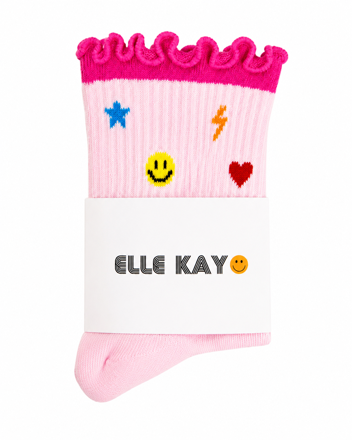 💙🩷💛 Charm & ruffle Socks