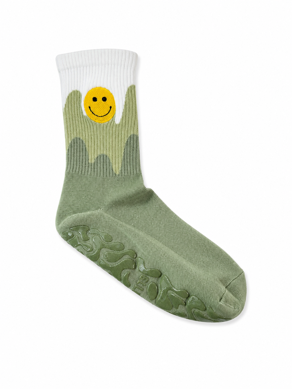 🙂 Happy wavvy Pilates Socks- green