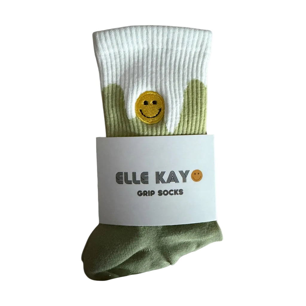 🙂 Happy wavvy Pilates Socks- green