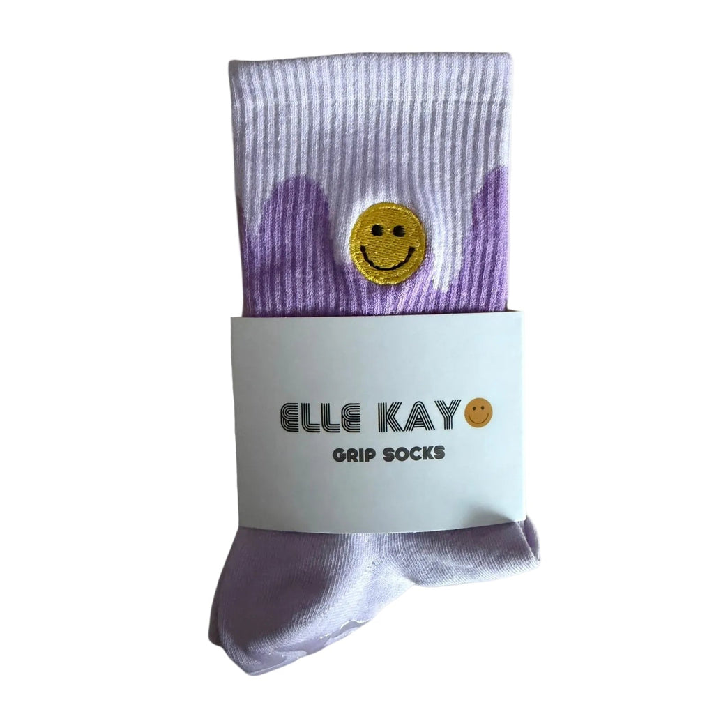 🙂 Happy wavvy Pilates Socks- purple