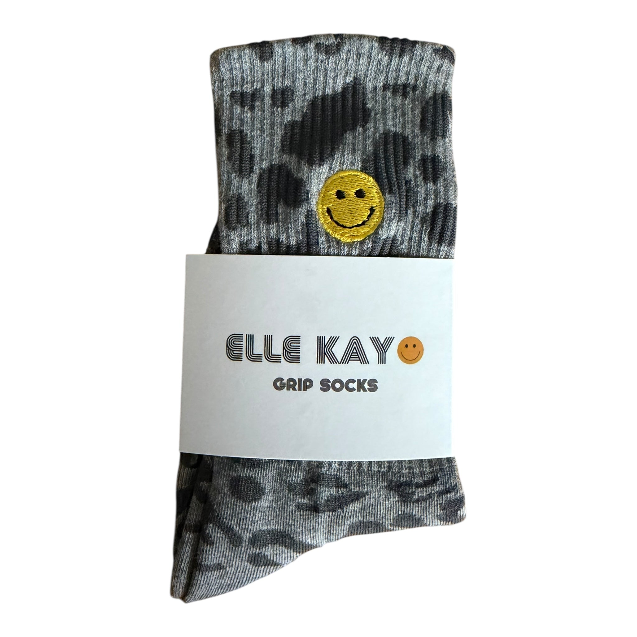 🐆 Grey Leopard Pilates Socks