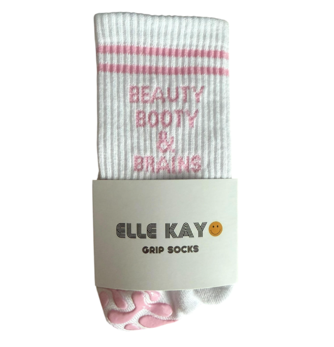 🧠 Beauty Booty & Brains Pilates Socks